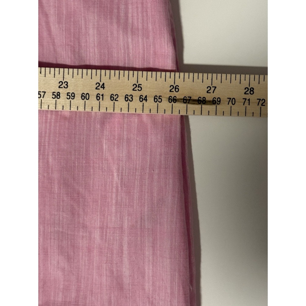 Pink Cotton Linen Shift Tunic Dress White Trim Pockets Side Zip Resort XXL NWT - Picture 12 of 15